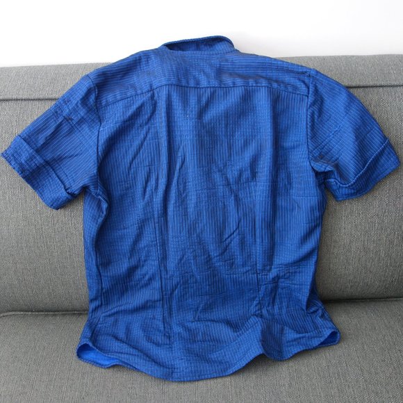 Diesel StyleLab Blue Short Cuffed Sleeve Button Down Made in Italy Shirt Size S - Picture 6 of 10